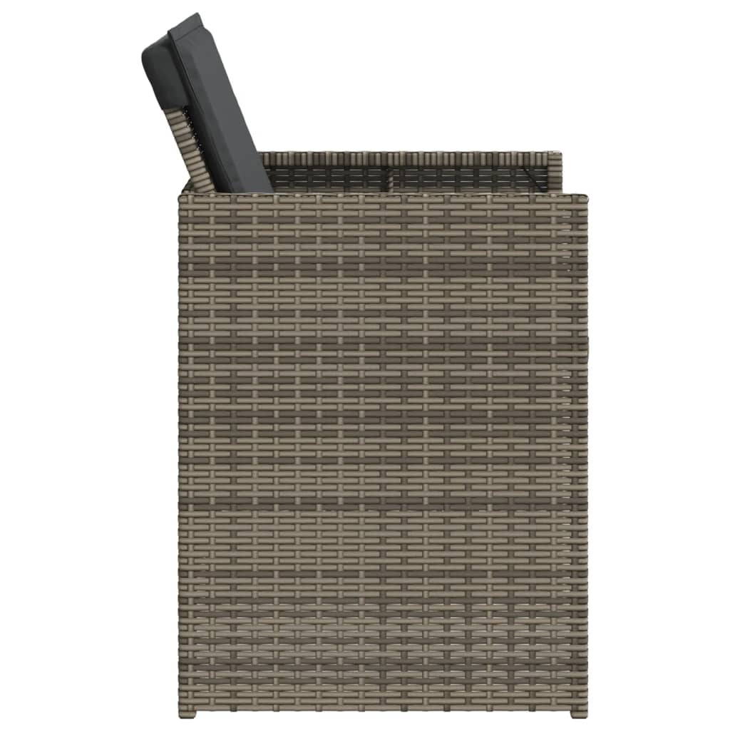 5-delige Tuinset met kussens poly rattan grijs is nu te koop bij PeponiXL, paradijselijk wonen!