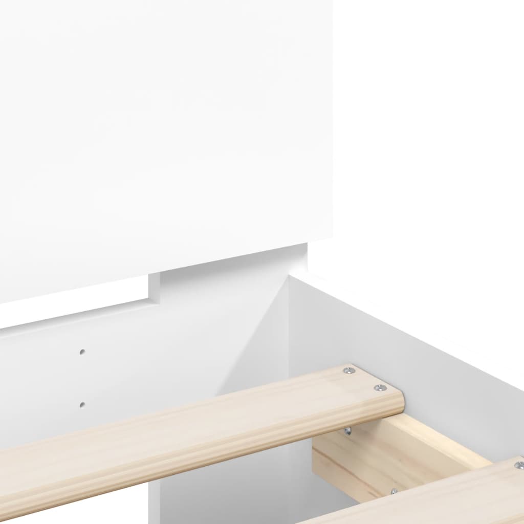 Bedframe met hoofdbord en LED-verlichting wit 75x190 cm is nu te koop bij PeponiXL, paradijselijk wonen!