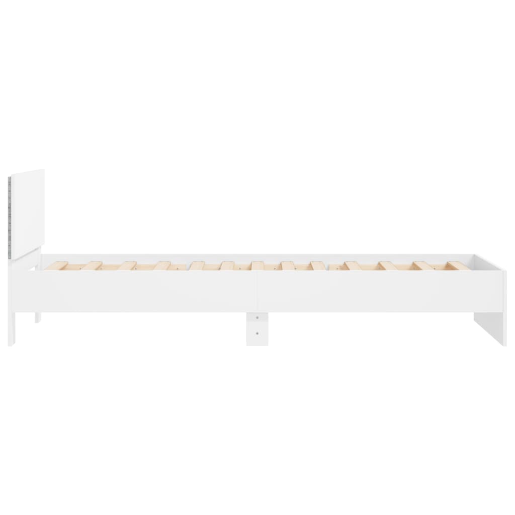 Bedframe met hoofdbord en LED-verlichting wit 100x200 cm is nu te koop bij PeponiXL, paradijselijk wonen!