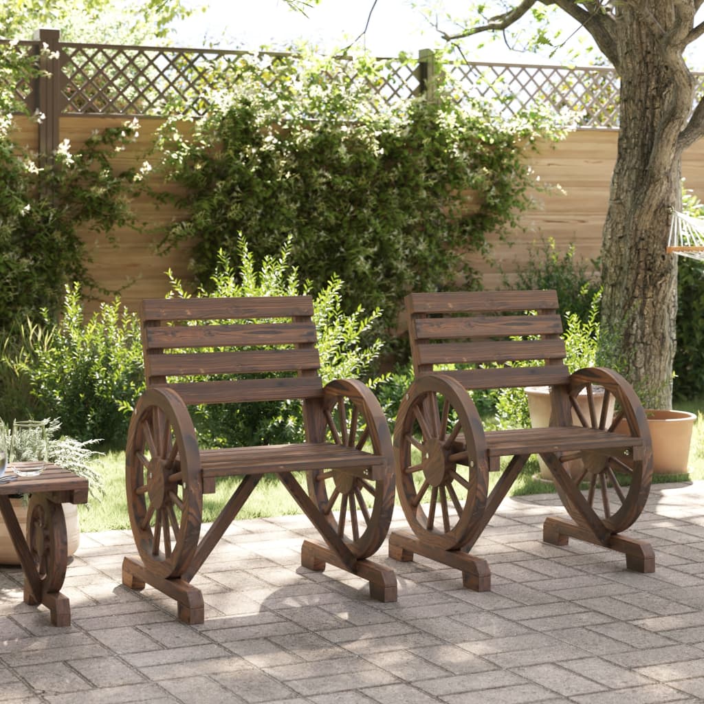 Tuinstoelen 2 st 58x58x78,5 cm massief vurenhout is nu te koop bij PeponiXL, paradijselijk wonen!