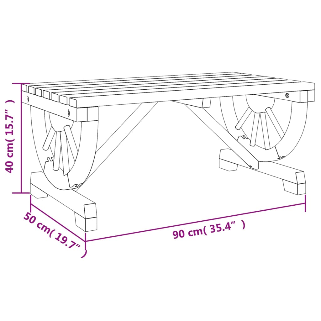 Tuintafel 90x50x40 cm massief vurenhout is nu te koop bij PeponiXL, paradijselijk wonen!