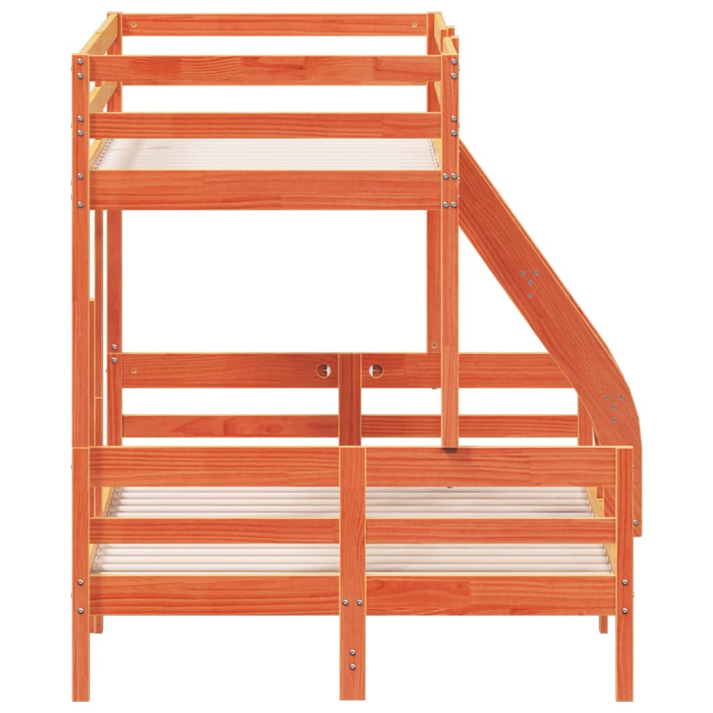 Stapelbed massief grenenhout wasbruin 80x200/120x200 cm is nu te koop bij PeponiXL, paradijselijk wonen!