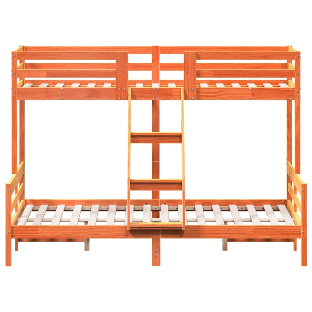 Stapelbed massief grenenhout wasbruin 90x200/140x200 cm is nu te koop bij PeponiXL, paradijselijk wonen!