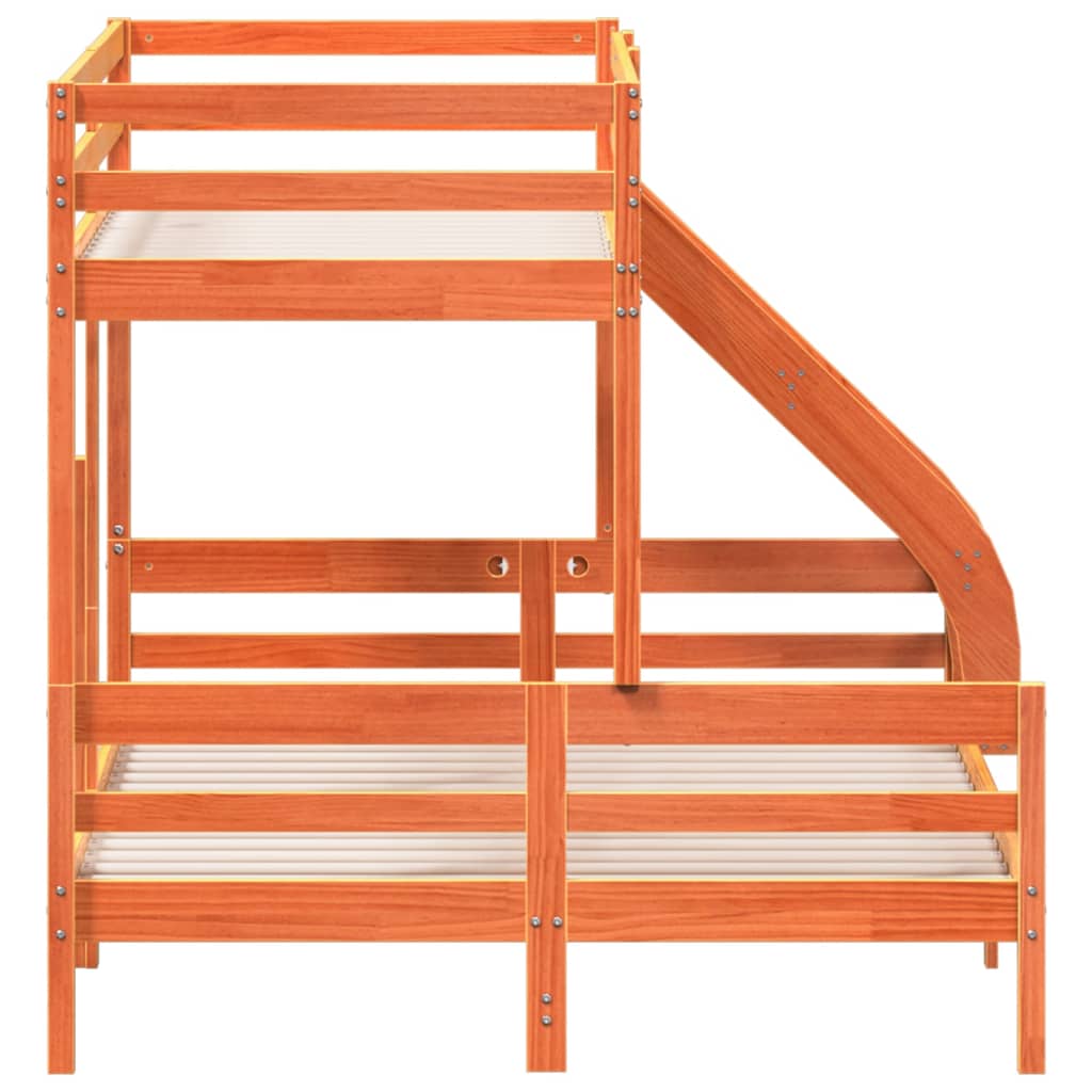 Stapelbed massief grenenhout wasbruin 80x200/140x200 cm is nu te koop bij PeponiXL, paradijselijk wonen!