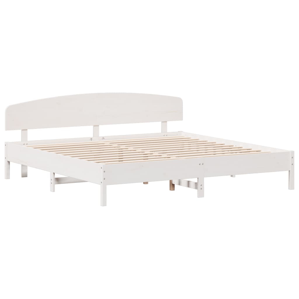 Bedframe zonder matras massief grenenhout wit 200x200 cm is nu te koop bij PeponiXL, paradijselijk wonen!