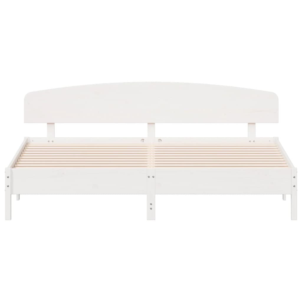 Bedframe zonder matras massief grenenhout wit 200x200 cm is nu te koop bij PeponiXL, paradijselijk wonen!