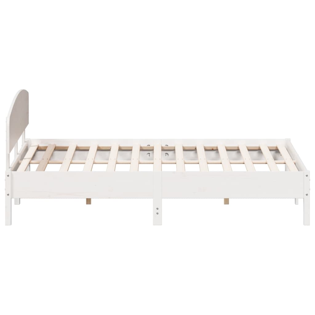 Bedframe zonder matras massief grenenhout wit 200x200 cm is nu te koop bij PeponiXL, paradijselijk wonen!