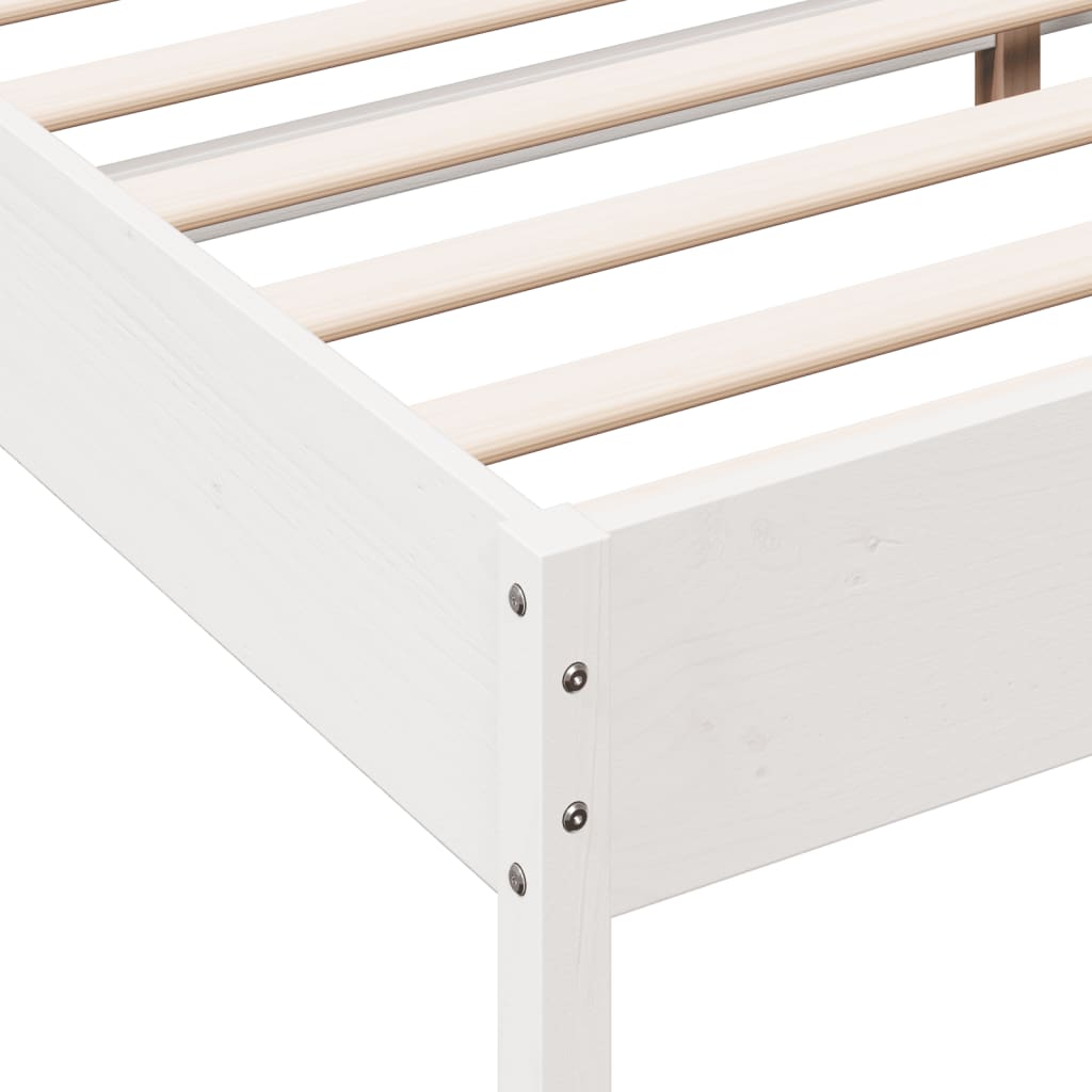 Bedframe zonder matras massief grenenhout wit 200x200 cm is nu te koop bij PeponiXL, paradijselijk wonen!