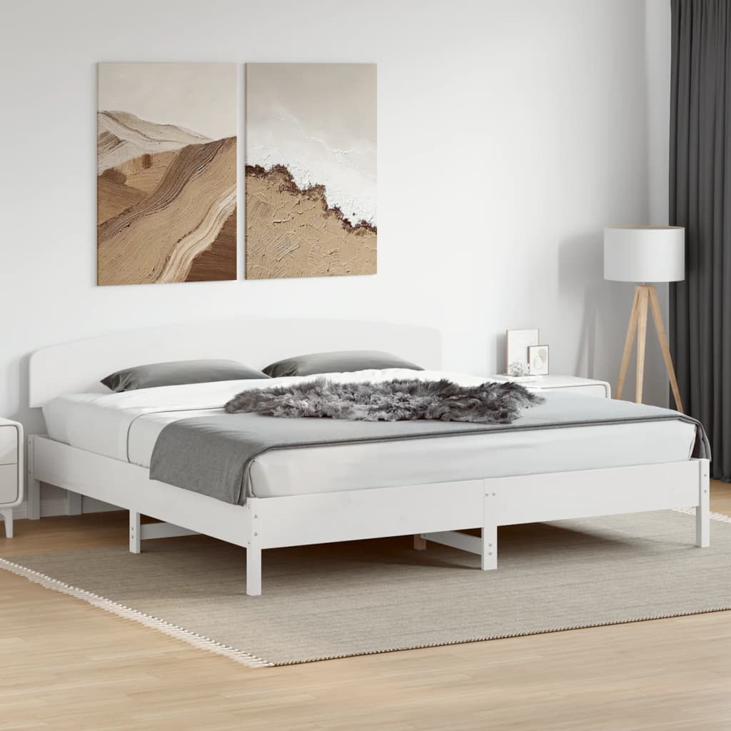 Bedframe zonder matras massief grenenhout wit 200x200 cm is nu te koop bij PeponiXL, paradijselijk wonen!