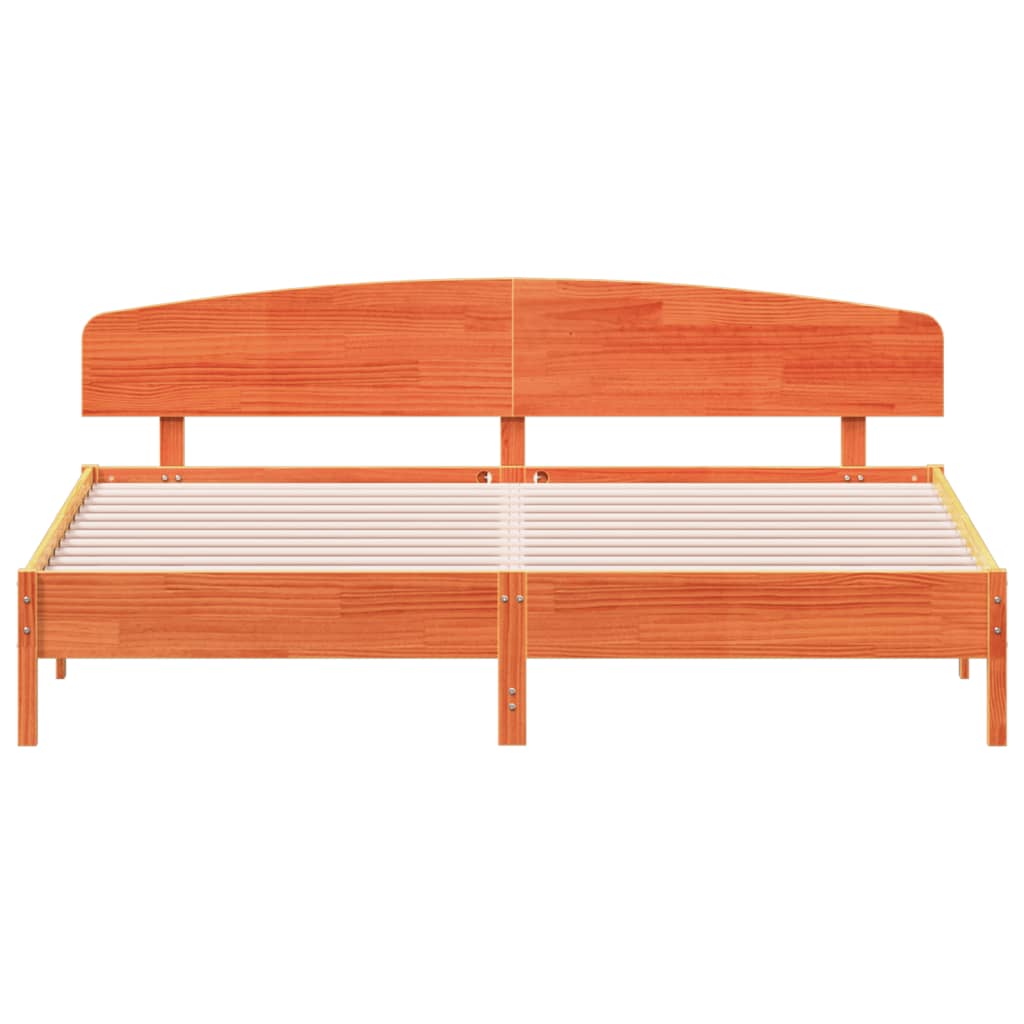 Bedframe zonder matras massief grenenhout wasbruin 200x200 cm is nu te koop bij PeponiXL, paradijselijk wonen!