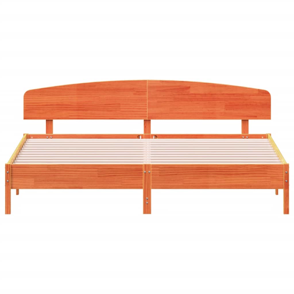 Bedframe zonder matras massief grenenhout wasbruin 180x200 cm is nu te koop bij PeponiXL, paradijselijk wonen!