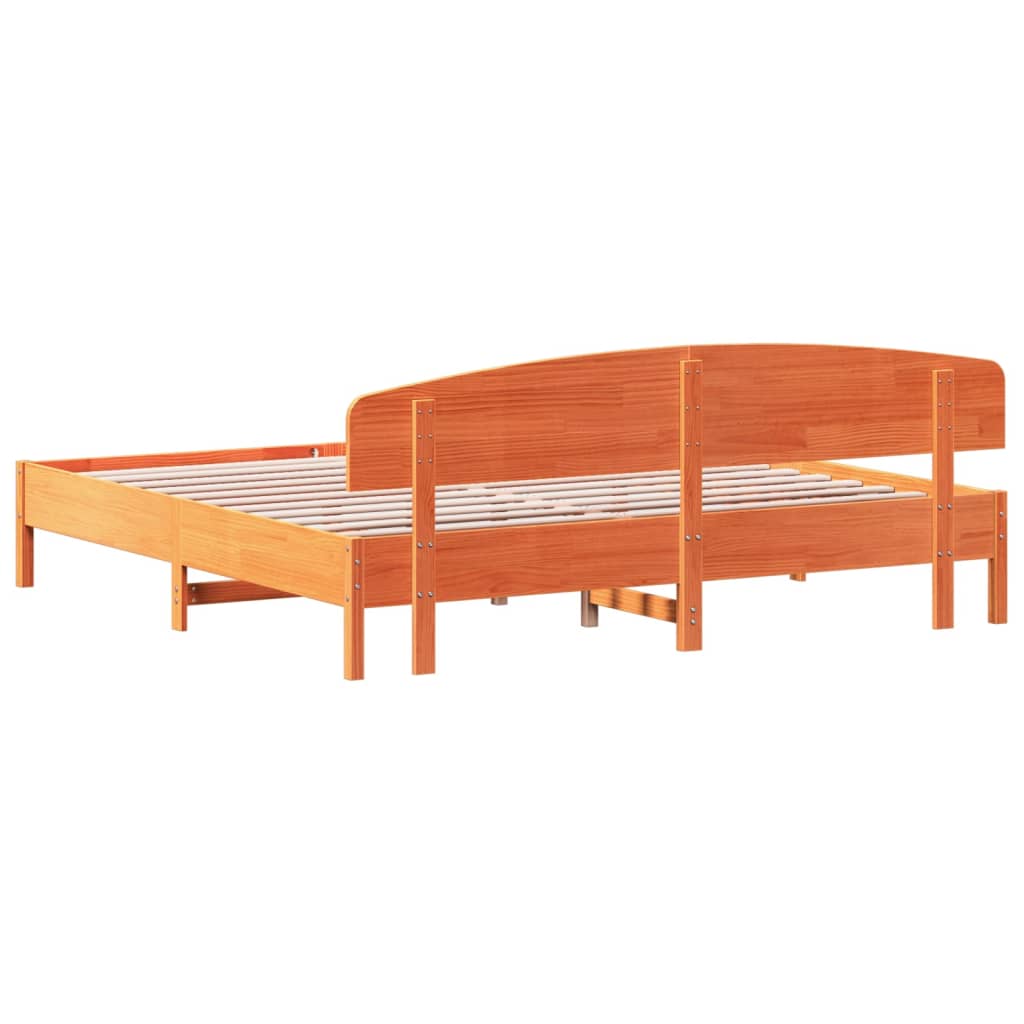 Bedframe zonder matras massief grenenhout wasbruin 180x200 cm is nu te koop bij PeponiXL, paradijselijk wonen!