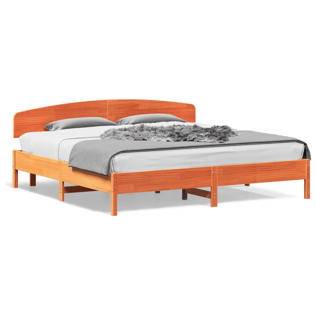 Bedframe zonder matras massief grenenhout wasbruin 180x200 cm is nu te koop bij PeponiXL, paradijselijk wonen!