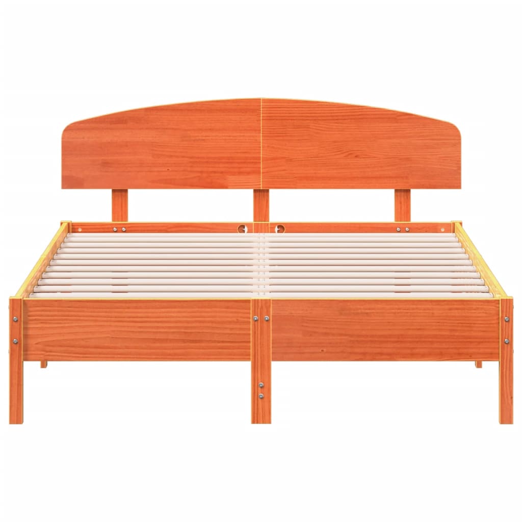 Bedframe zonder matras massief grenenhout wasbruin 160x200 cm is nu te koop bij PeponiXL, paradijselijk wonen!