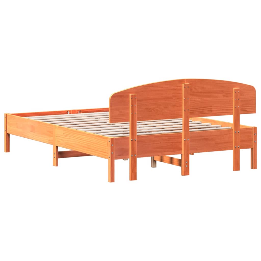 Bedframe zonder matras massief grenenhout wasbruin 160x200 cm is nu te koop bij PeponiXL, paradijselijk wonen!