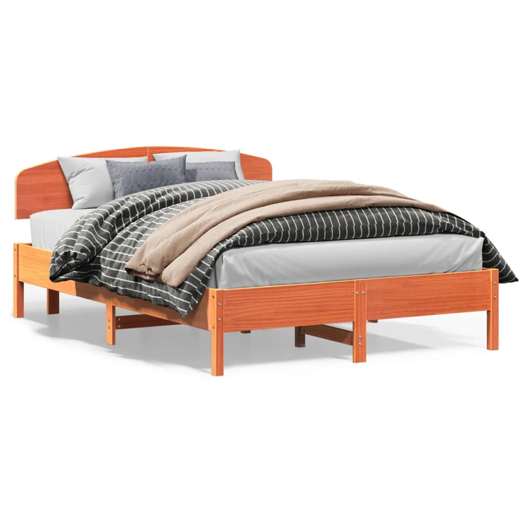 Bedframe zonder matras massief grenenhout wasbruin 160x200 cm is nu te koop bij PeponiXL, paradijselijk wonen!