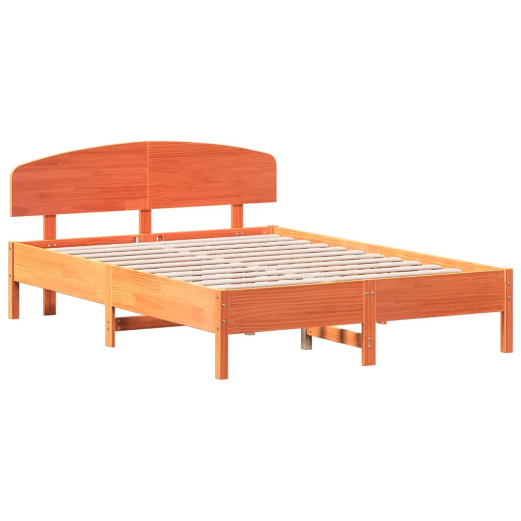 Bedframe zonder matras massief grenenhout wasbruin 150x200 cm is nu te koop bij PeponiXL, paradijselijk wonen!