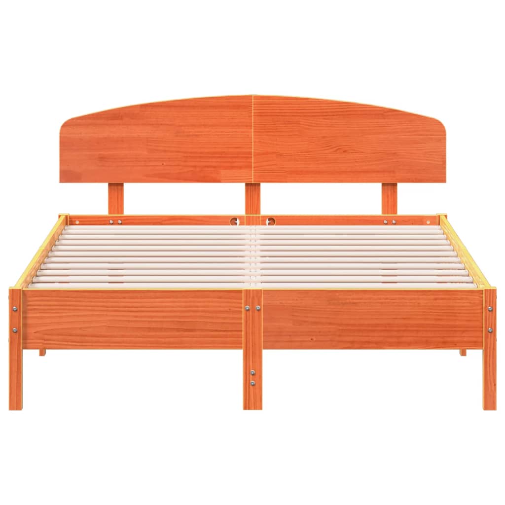 Bedframe zonder matras massief grenenhout wasbruin 150x200 cm is nu te koop bij PeponiXL, paradijselijk wonen!