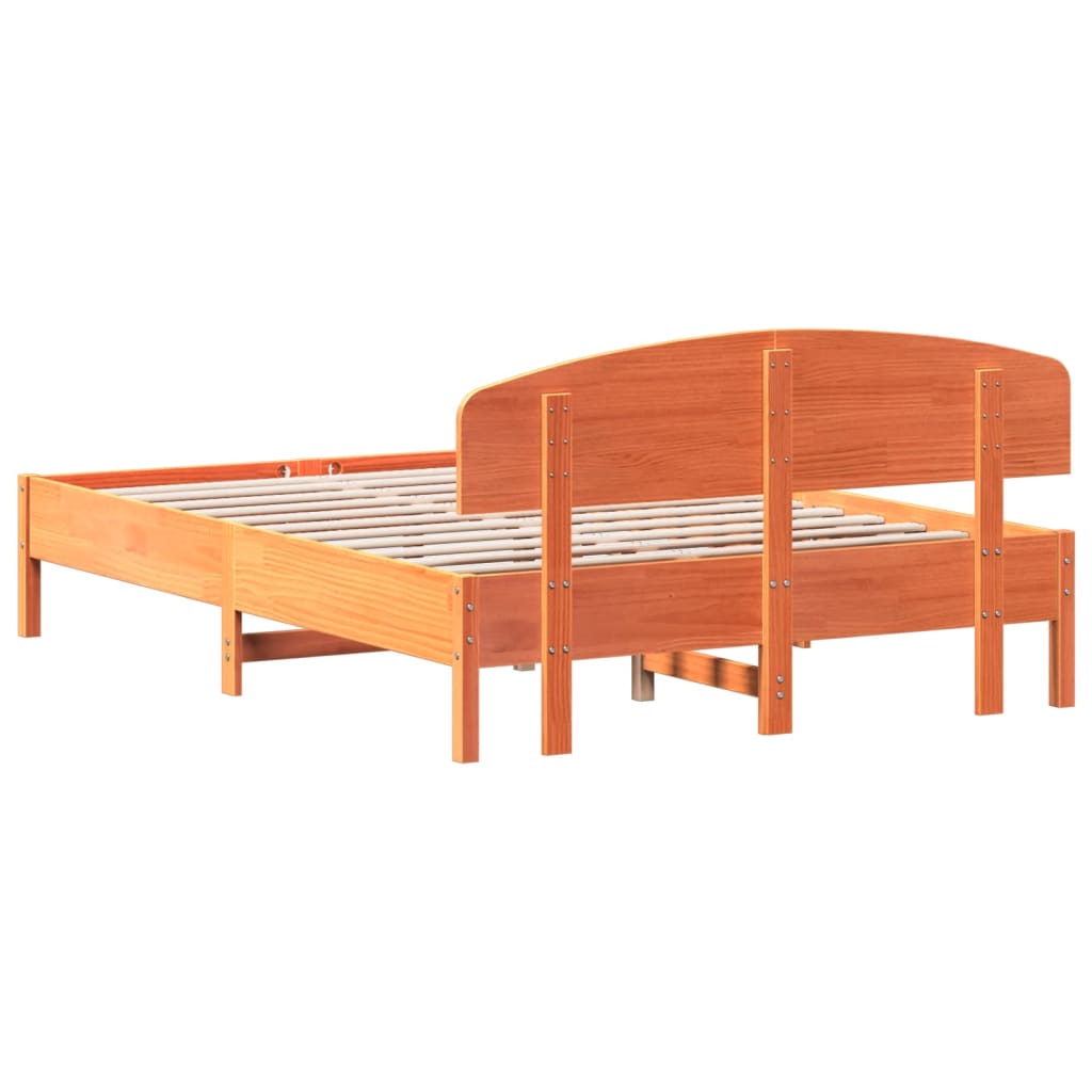 Bedframe zonder matras massief grenenhout wasbruin 120x200 cm is nu te koop bij PeponiXL, paradijselijk wonen!