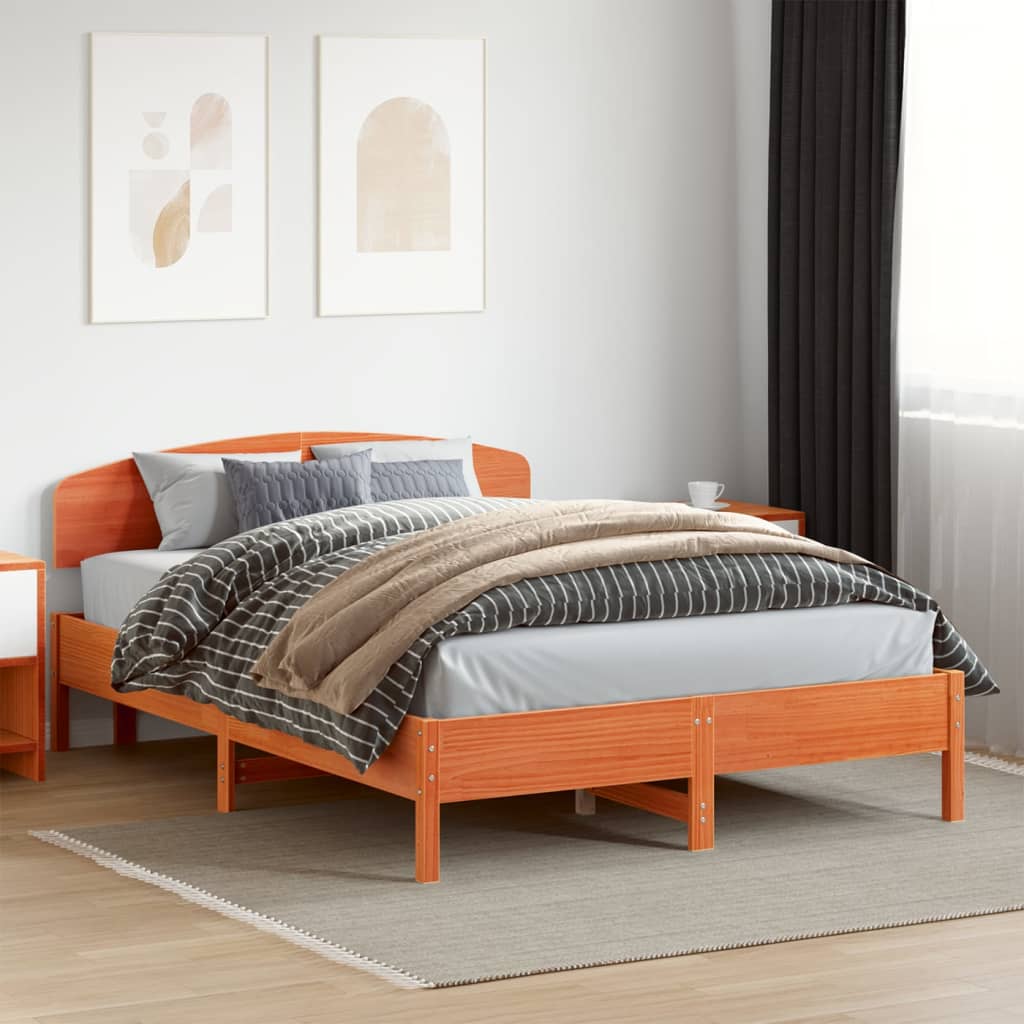 Bedframe zonder matras massief grenenhout wasbruin 120x200 cm is nu te koop bij PeponiXL, paradijselijk wonen!
