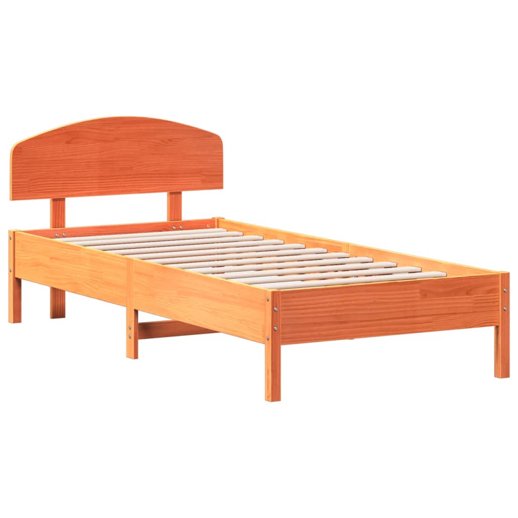 Bedframe zonder matras massief grenenhout wasbruin 100x200 cm is nu te koop bij PeponiXL, paradijselijk wonen!
