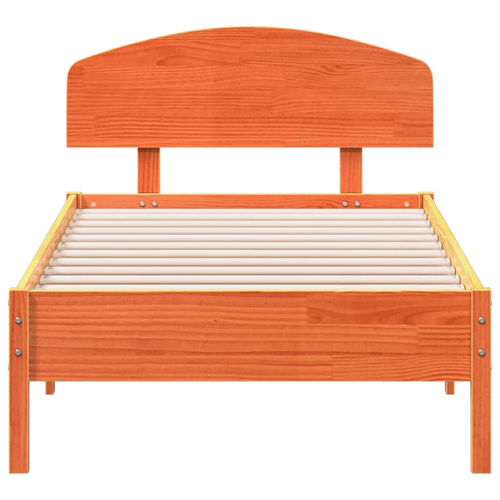 Bedframe zonder matras massief grenenhout wasbruin 100x200 cm is nu te koop bij PeponiXL, paradijselijk wonen!