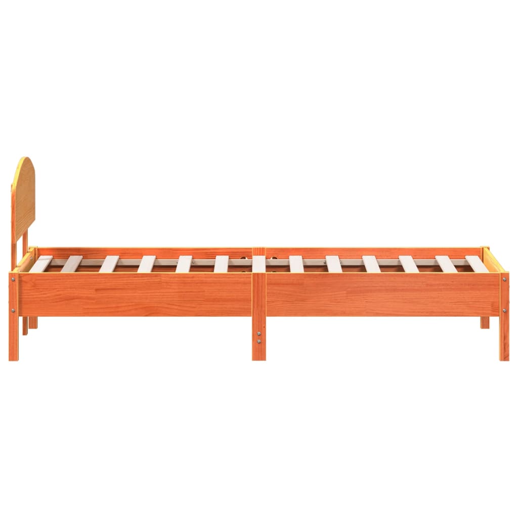 Bedframe zonder matras massief grenenhout wasbruin 100x200 cm is nu te koop bij PeponiXL, paradijselijk wonen!