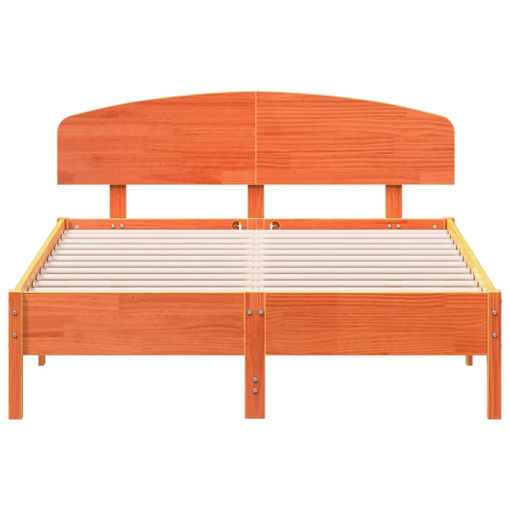 Bed met matras massief grenenhout wasbruin 140x190 cm is nu te koop bij PeponiXL, paradijselijk wonen!
