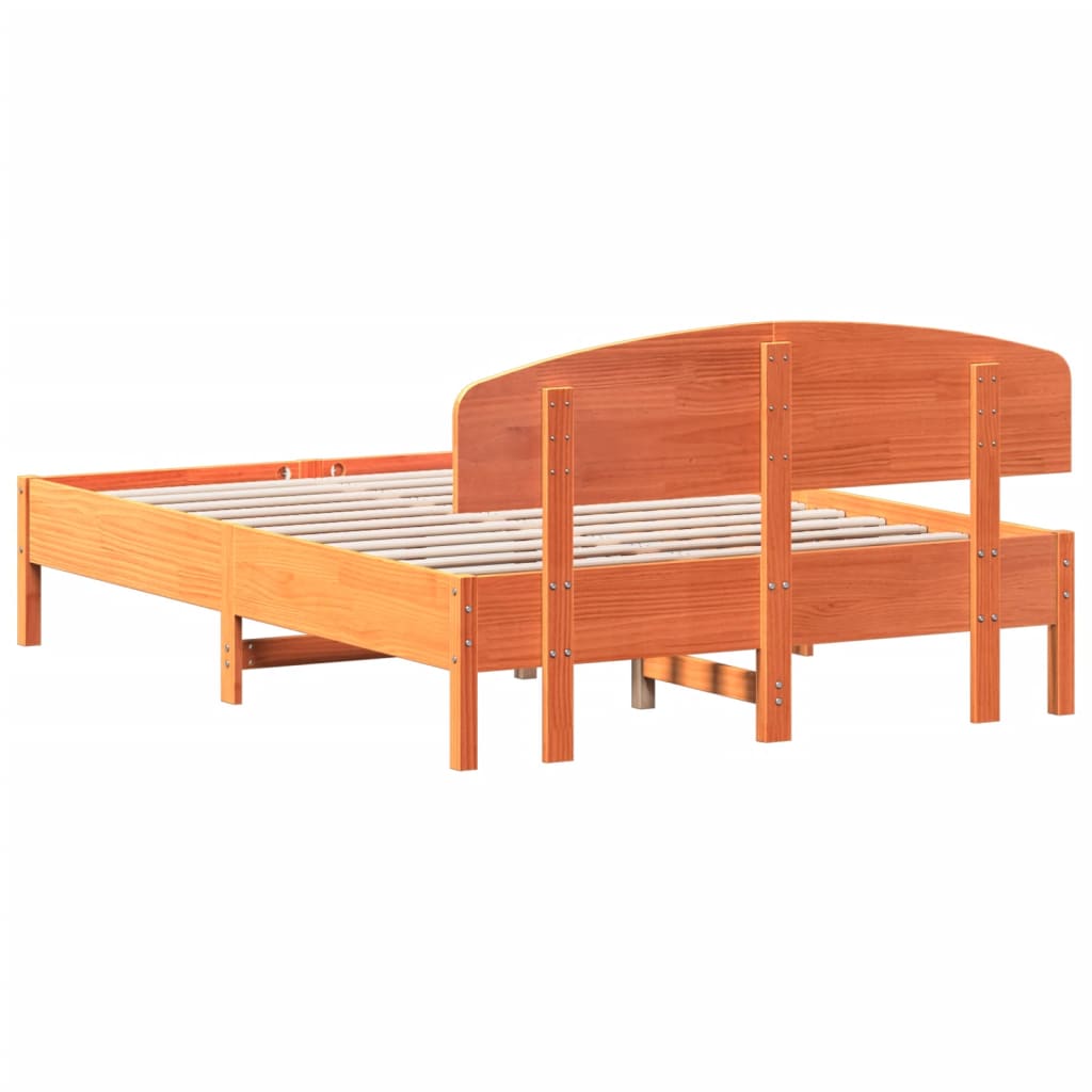 Bed met matras massief grenenhout wasbruin 140x190 cm is nu te koop bij PeponiXL, paradijselijk wonen!