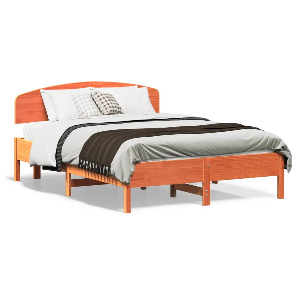 Bed met matras massief grenenhout wasbruin 140x190 cm is nu te koop bij PeponiXL, paradijselijk wonen!