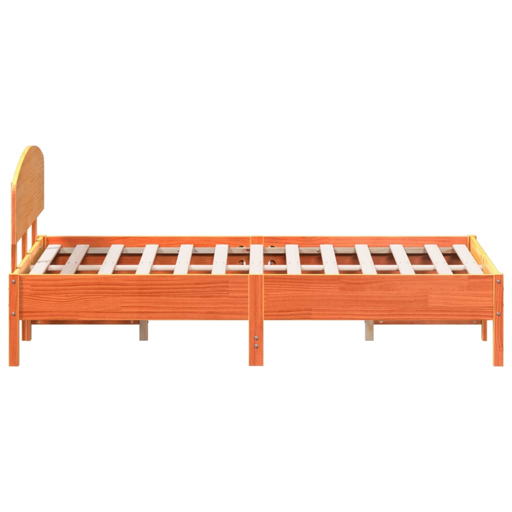 Bedframe zonder matras massief grenenhout wasbruin 135x190 cm is nu te koop bij PeponiXL, paradijselijk wonen!