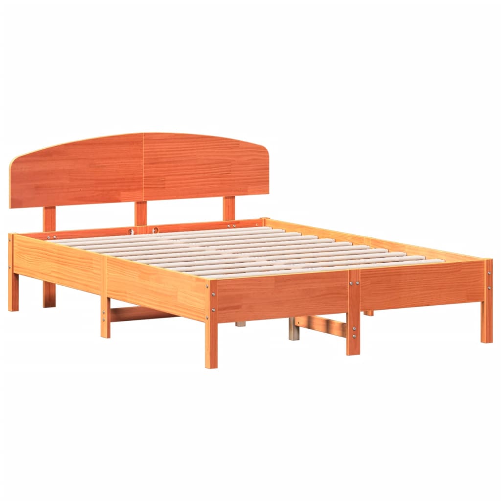 Bedframe zonder matras massief grenenhout wasbruin 120x190 cm is nu te koop bij PeponiXL, paradijselijk wonen!