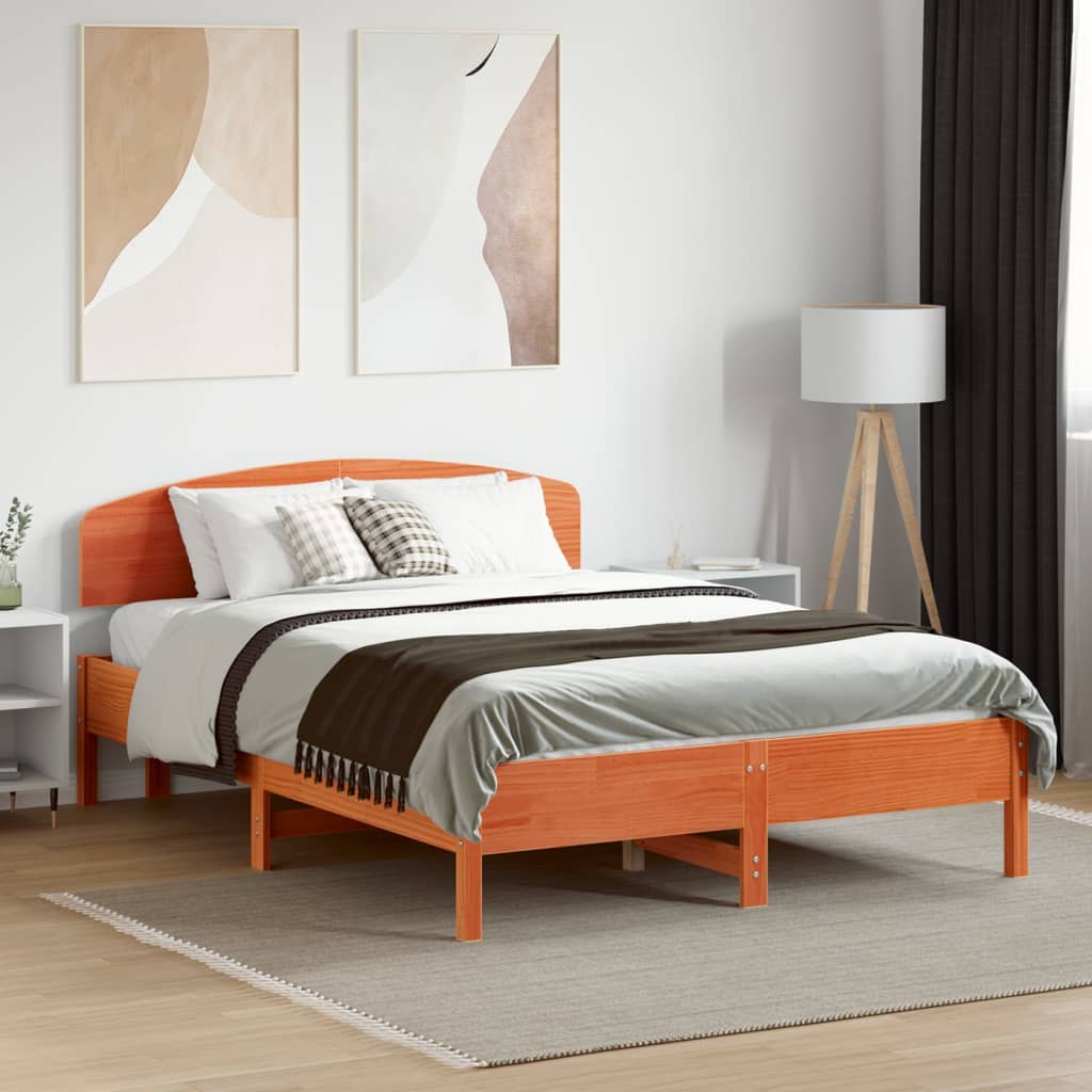 Bedframe zonder matras massief grenenhout wasbruin 120x190 cm is nu te koop bij PeponiXL, paradijselijk wonen!