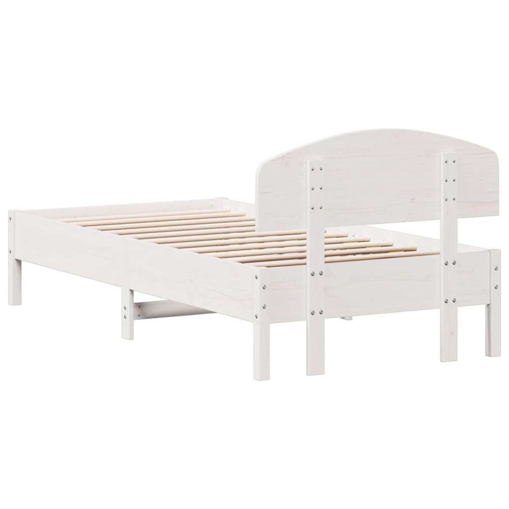 Bedframe zonder matras massief grenenhout wit 90x190 cm is nu te koop bij PeponiXL, paradijselijk wonen!