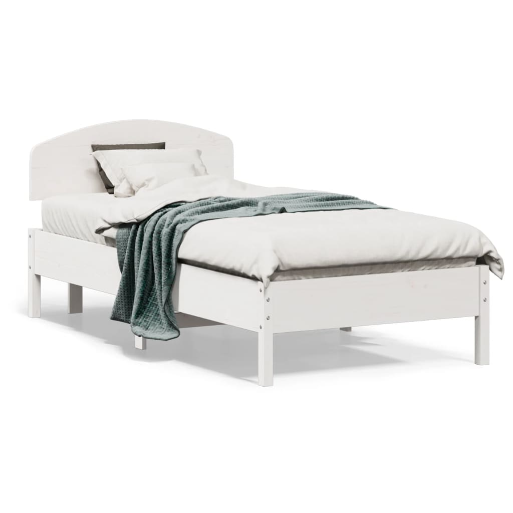 Bedframe zonder matras massief grenenhout wit 75x190 cm is nu te koop bij PeponiXL, paradijselijk wonen!
