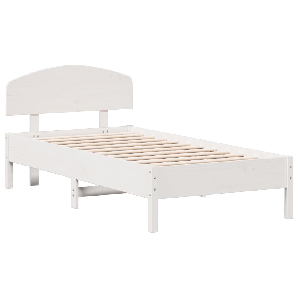 Bedframe zonder matras massief grenenhout wit 75x190 cm is nu te koop bij PeponiXL, paradijselijk wonen!