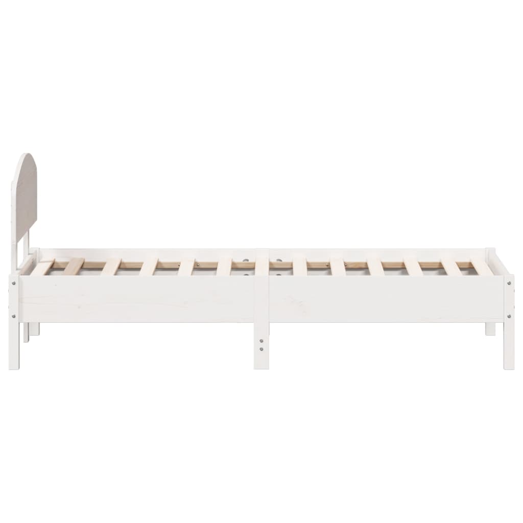 Bedframe zonder matras massief grenenhout wit 75x190 cm is nu te koop bij PeponiXL, paradijselijk wonen!