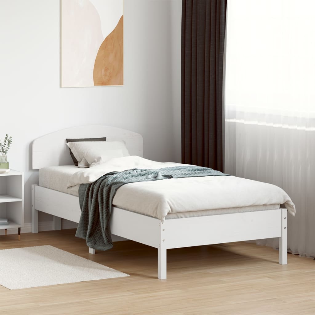 Bedframe zonder matras massief grenenhout wit 75x190 cm is nu te koop bij PeponiXL, paradijselijk wonen!
