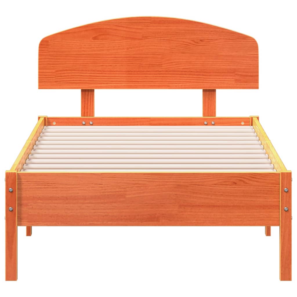 Bedframe zonder matras massief grenenhout wasbruin 75x190 cm is nu te koop bij PeponiXL, paradijselijk wonen!