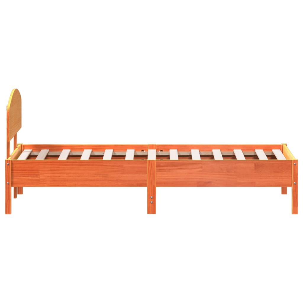 Bedframe zonder matras massief grenenhout wasbruin 75x190 cm is nu te koop bij PeponiXL, paradijselijk wonen!