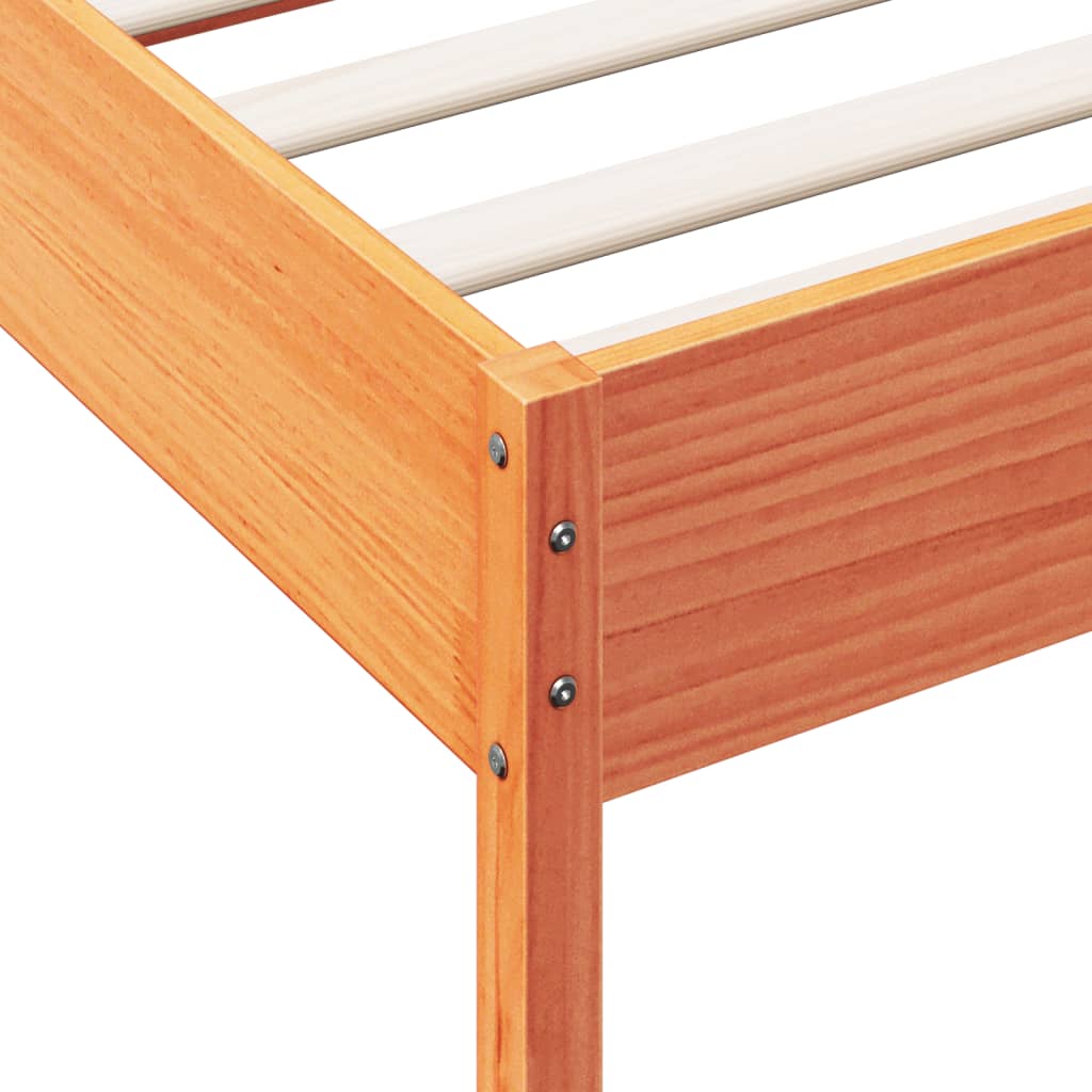 Bedframe zonder matras massief grenenhout wasbruin 75x190 cm is nu te koop bij PeponiXL, paradijselijk wonen!