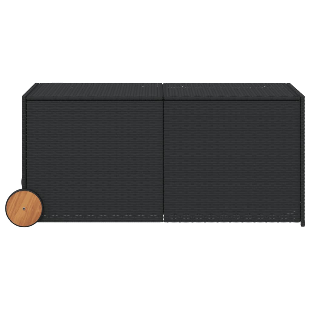 Tuinbox met wielen 283 L poly rattan zwart is nu te koop bij PeponiXL, paradijselijk wonen!