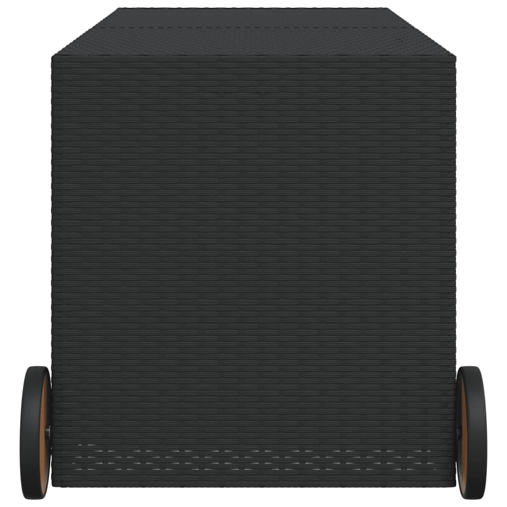 Tuinbox met wielen 283 L poly rattan zwart is nu te koop bij PeponiXL, paradijselijk wonen!