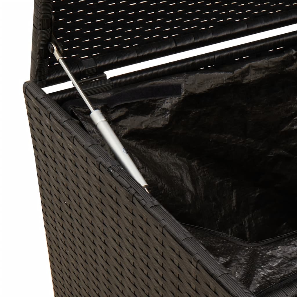 Tuinbox met wielen 283 L poly rattan zwart is nu te koop bij PeponiXL, paradijselijk wonen!
