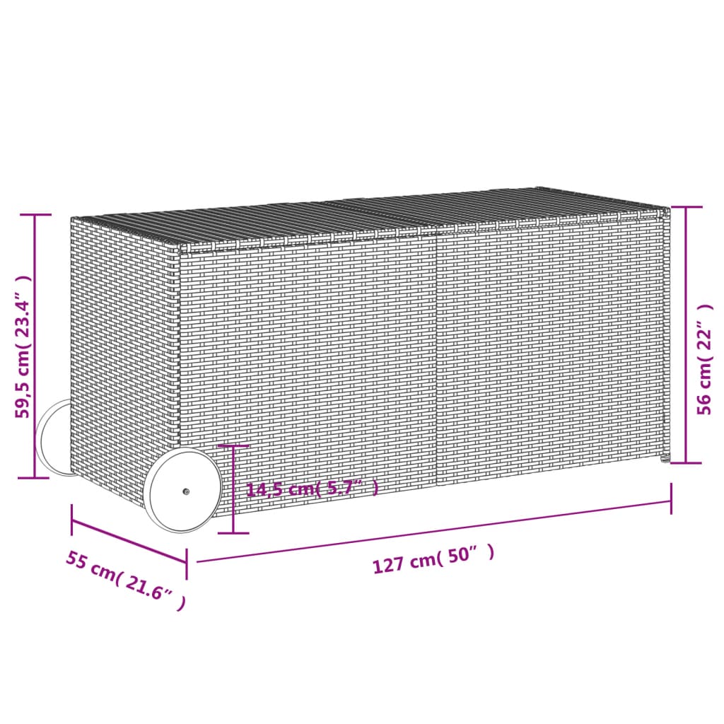 Tuinbox met wielen 283 L poly rattan zwart is nu te koop bij PeponiXL, paradijselijk wonen!