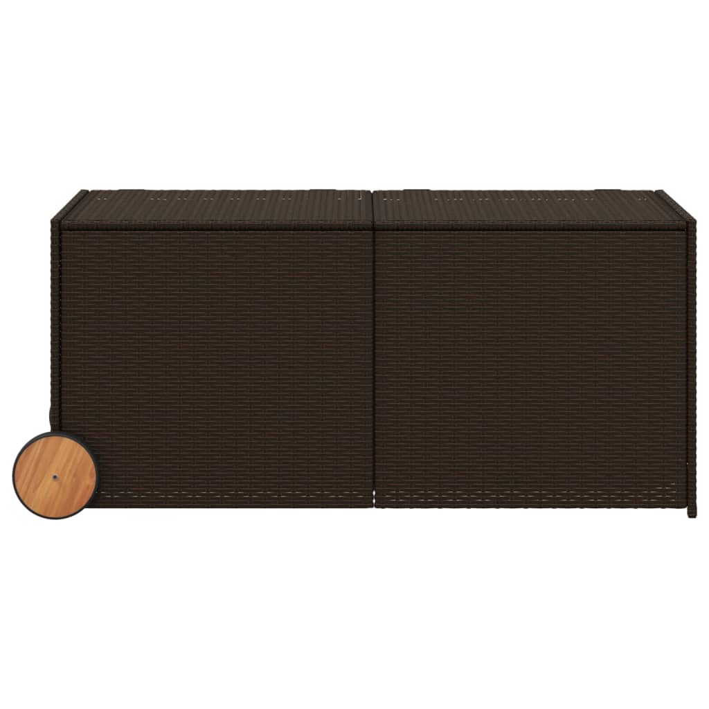 Tuinbox met wielen 283 L poly rattan bruin is nu te koop bij PeponiXL, paradijselijk wonen!
