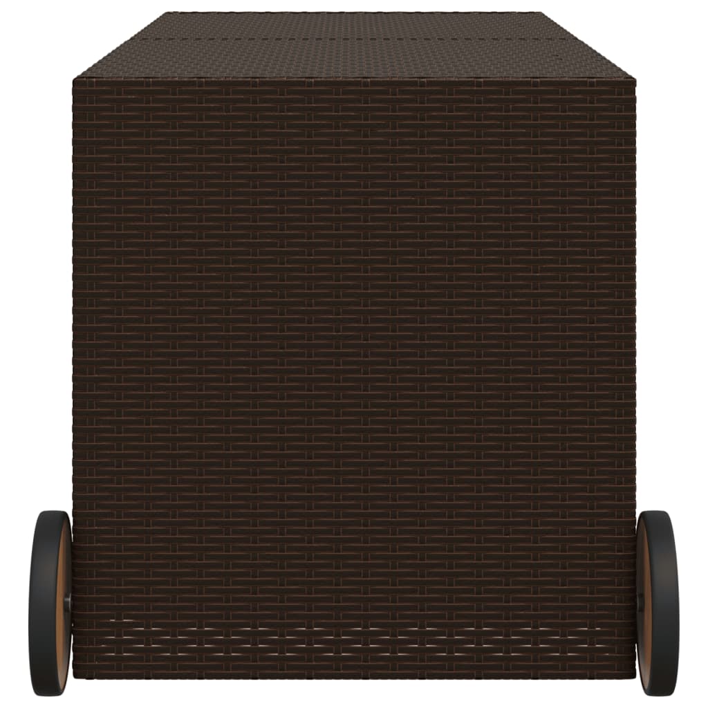 Tuinbox met wielen 283 L poly rattan bruin is nu te koop bij PeponiXL, paradijselijk wonen!
