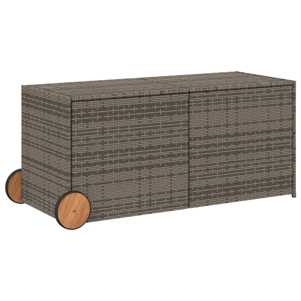Tuinbox met wielen 283 L poly rattan grijs is nu te koop bij PeponiXL, paradijselijk wonen!