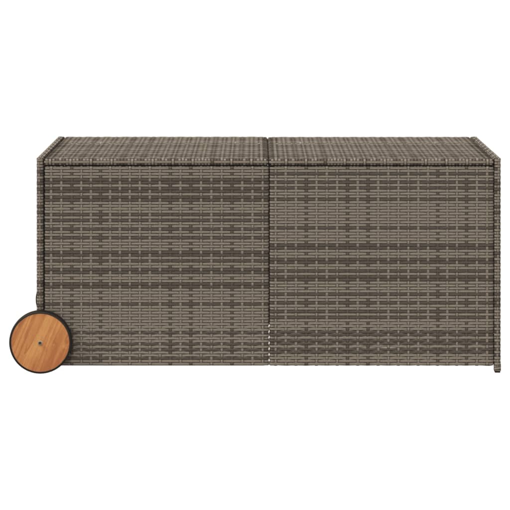 Tuinbox met wielen 283 L poly rattan grijs is nu te koop bij PeponiXL, paradijselijk wonen!