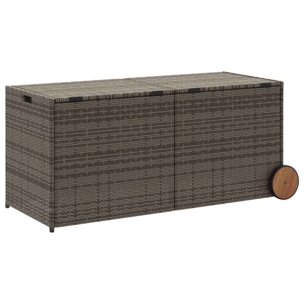 Tuinbox met wielen 283 L poly rattan grijs is nu te koop bij PeponiXL, paradijselijk wonen!
